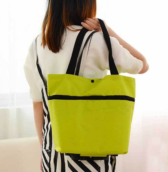 Folding shopping trolley GREEN