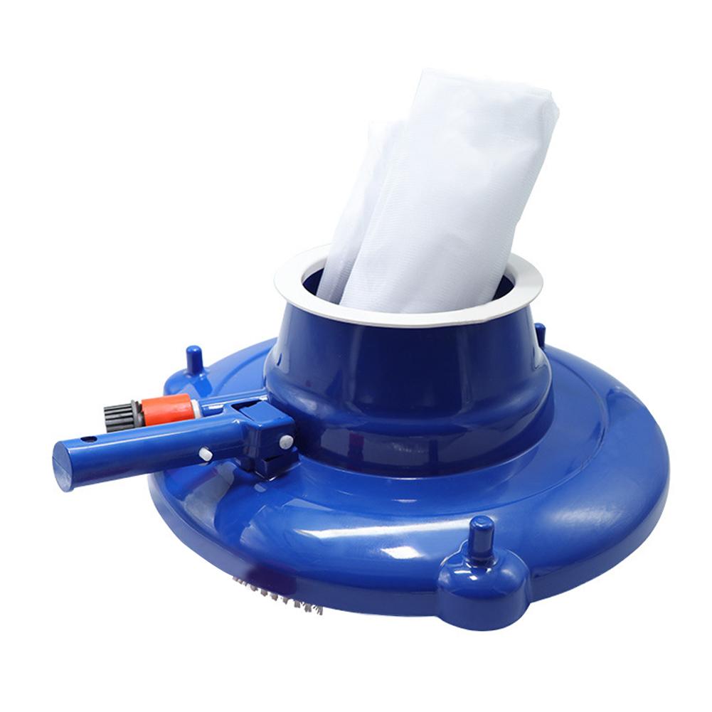 Cleaning Tool Pool Cleaning Sewage Head With Handle Mesh Bag Swimming Pool Suction Head BLUE
