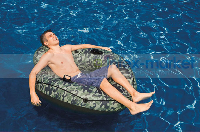 Single Camouflage Rafting Circle Inflatable Floating Drainage Grey